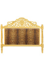 Barok bed luipaardstof en goud hout