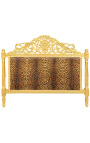 Cama barroca tecido leopardo e madeira dourada