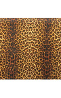 Țesătură leopard de pat baroc și lemn auriu
