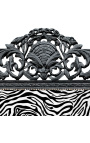 Baroque bed headboard zebra fabric and glossy black wood