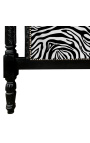 Llit barroc amb teixit de zebra i fusta lacada en negre