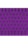 Barockbett aus violettem Samtstoff mit Strasssteinen und schwarz lackiertem Holz.