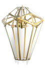 Chandelier "Esa" with 5 branches in metal color brass and glass