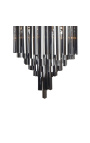 Chandelier "Livera" stílus Art Deco metal és fekete üveg pendant