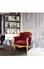 Sėdynė "karališkai" Baroko stiliaus raudonas burgundinis sviestas ir aukso mediena