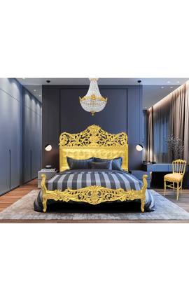 Baroque bed with gold wood