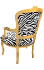 Barocker Sessel aus Zebra- und Goldholz im Louis-XV-Stil