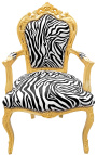 Sessel Barock-Rokoko-Stil Zebra und Goldholz