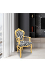 Atzveltnes krēsls Baroka rokoko stila zebra un zelta koks