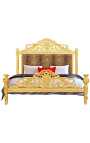 Barockbett aus Leopardenstoff und Goldholz