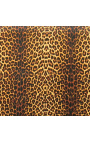 Barockbett-Kopfteil aus Leopardenstoff und Goldholz