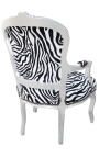 Fauteuil barok in Lodewijk XV-stijl zebra en verzilverd hout