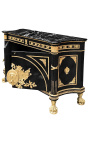 Enorme buffet de style Empire noir avec bronzes dorés et marbre noir