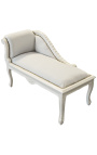 Louis XV silla longue beige velvet y madera beige