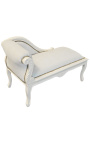 Louis XV Chaise Longae beež Velvet ja beež puit - 18
