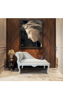 Louis XV silla longue beige velvet y madera beige