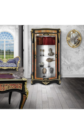 Boulle Marquetry Ekrano spintelė su Napoleono stiliumi III juoda su bronza - 2
