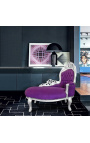 Μπαρόκ Chaise Longue μοβ βελούδινο με ξύλο ασημένιο - 11