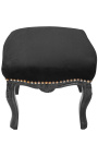 Respaldo barroco Louis XV tela negra y madera de brillo negro