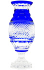Голяма синя ваза, облицована с кристали, кадифе в стил Чарлз X