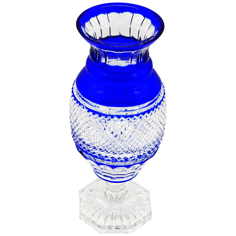 Große blaue Vase Kristall-gefüttert CharlesX-Stil Corderoy
