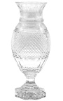 Grande vaso de cristal estilo Charles X com nervuras