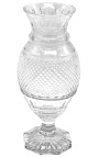 Grande vaso de cristal estilo Charles X com nervuras