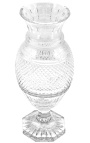 Grand vase en cristal de style Charles X cotelé