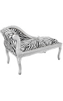 Louis XV chaise longue cebra tela y madera de plata