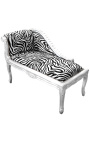 Louis XV chaise longue cebra tela y madera de plata