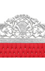 Tête de lit Baroque en velours rouge avec strass et bois argenté