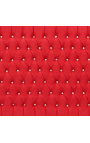 Lit Baroque tissu velours rouge avec strass et bois argenté