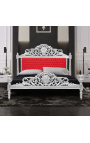 Barok bed rode fluwelen stof met strass steentjes en zilverhout