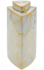 Urna decorativa "Yarra" em cerâmica esmaltada a ouro, modelo grande