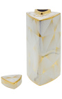 Urne décorative "Yarra" en céramique émaillé doré grand modèle