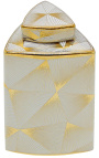 Urna decorativa "Yarra" em cerâmica esmaltada a ouro, modelo médio