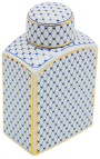 Decoratieve urn "Akoub" in blauw en goud emuleerde keramische grote model