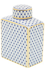 Decoratieve urn "Akoub" in blauw en goud emuleerde keramische medium model