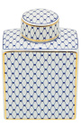 Decoratieve urn "Akoub" in blauw en goud emuleerde keramische medium model