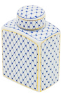 Decorative urn "Akoub" in blue and gold enameled ceramic small model