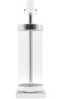 Tabell lampe kolonne formen "Teia" i glass og sølv metall