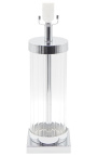 Table lamp kolom gevormd "Théia" in glas en zilver metaal