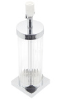 Asztali lámpa oszlop alakú "Théia" üvegben és ezüst fémben