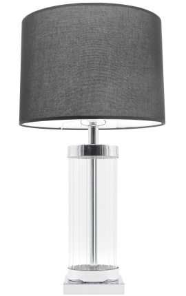 Lampy stołowe w kształcie "Tejia" w szkle i srebrnym metalu