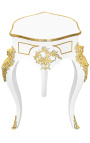 stol Louis XIV stil bijelo lakirano drvo s broncom.