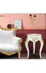 stol Louis XIV stil bijelo lakirano drvo s broncom.