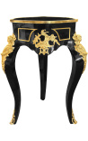 table Louis XIV style black lacquered wood with bronze.