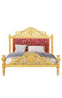 Barockbett rot "Rebellen" satine stoff und gold holz