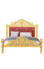 Barokinis lovas raudonas "Gobelinai" satino audiniai ir aukso mediena