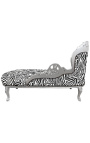 Gran barroca tela chaise longue cebra y madera de plata